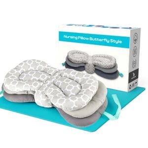 Nursing Pillow Gray and White Butterfly Pillow